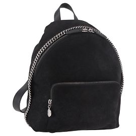 Autre Marque Stella MacCartney Falabella Backpack polyester Black Silver Auth 188925A Black Silvery