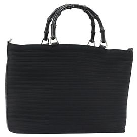 Borsa GUCCI Bamboo Nylon Nero Argento 002 1998 0352 Auth ep14964 Nero Argento