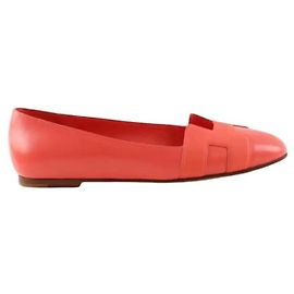 Hermès ballet flats pink leather size 37 Pink