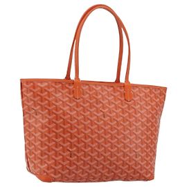 Bolsa Tote GOYARD Herringbone Artois PM em PVC e couro Laranja Auth am11996SM Laranja