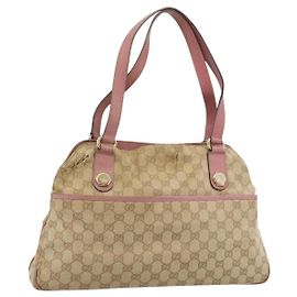 Sac cabas GUCCI GG Canvas Beige Or 163288 Auth 189663 Beige Doré