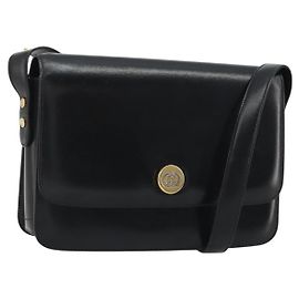 Borsa a Spalla GUCCI in Pelle Nera e Oro Auth ep14962V Nero D'oro