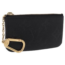 LOUIS VUITTON Monogram Empreinte Pochette Cles Purse Black M28796 Auth 189015V Negro