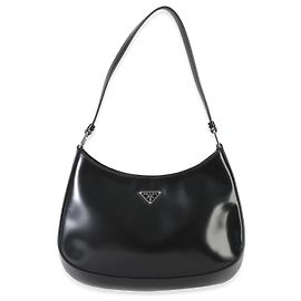 Borsa Cleo in pelle Spazzolato nera Prada Nero