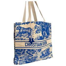 Dior Riviera Canvas Shopper Blau Beige