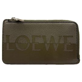 Loewe Signature Coin Card Holder Orange Khaki