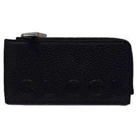 Gucci Black Leather Business Card Case Black