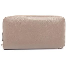Hermès Hermes Epsom Leather Azap Long Wallet Brown Taupe