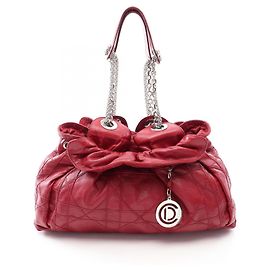 Christian Dior Lutrant Chain Shoulder Tote Bag Rot