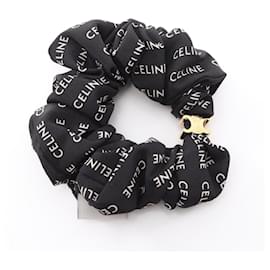 Céline Scrunchie in seta Celine Rayure Triomphe Nero