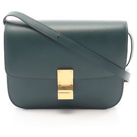 Céline Bolsa de Ombro Celine Classic Box Medium Verde