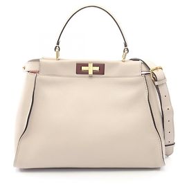 Sac à main 2-Way Fendi Peekaboo Regular Beige