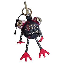Burberry Doris Frog Creature Bag Charm Cashmere and Leather Black Red Multiple colors