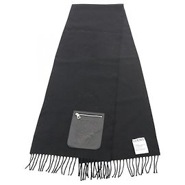 Sciarpa Loewe Anagram Nera in Cashmere e Lana Nero