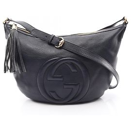 Borsa a Spalla Gucci Soho Interlocking G Blu navy