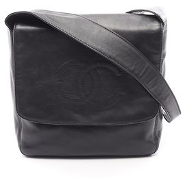 Borsa a tracolla Chanel Coco Mark in agnello nero Nero