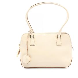 Bolsa de mão em couro marfim Salvatore Ferragamo Cru