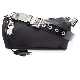 Prada TESSUTO+SAFFIANO Shoulder Bag Black