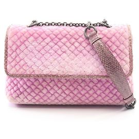 Bolsa de tecido e couro roxo Bottega Veneta Roxo