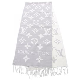 Echarpe de lã Louis Vuitton LV Essential Branco Roxo