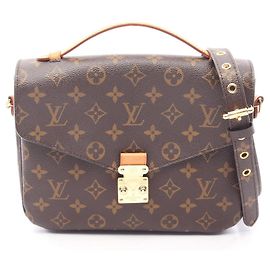 Louis Vuitton Pochette Metis MM Monogram Handbag Brown