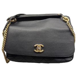 Chanel Borsa Flap Pelle Caviar Nera Nero