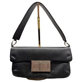 Chanel 2.55 Bolsa de Aba em Couro Preto Preto
