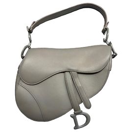 Bolsa Dior Saddle cinza de couro Cinza