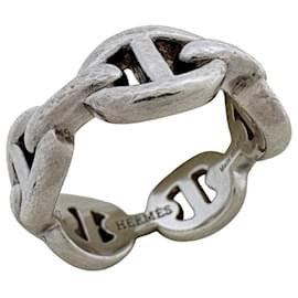 Hermès Anello Hermes Chaine d'Ancre Enchainée PM Argento