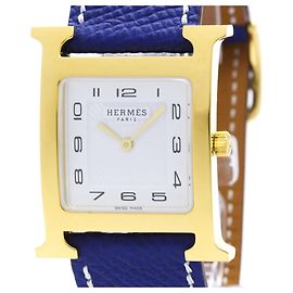 Hermès Hermes Heure H Quarz Edelstahl und Leder 26 Andere