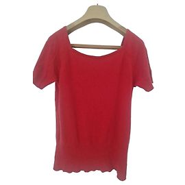 Eric Bompard roter Kurzarm-Pullover aus Kaschmir und Seide Rot