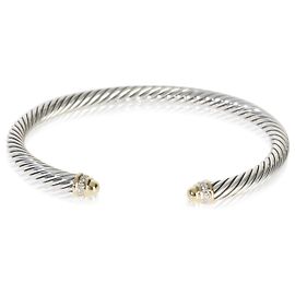 Pulseira Classic Cable em Ouro Amarelo e Prata de Lei e Diamantes David Yurman Outro