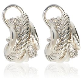 Orecchini a cerchio Crossover in argento sterling e diamante David Yurman Altro