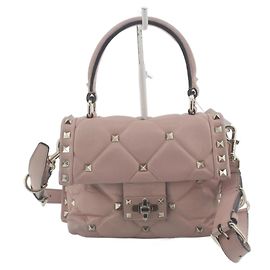 Valentino Garavani Rockstud Handtasche aus rosa Leder Pink