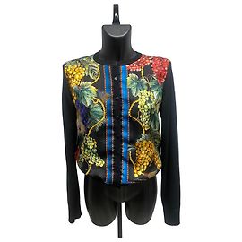 Cardigã de cashmere e seda com estampa de uvas Dolce & Gabbana - Tamanho IT 44 Outro