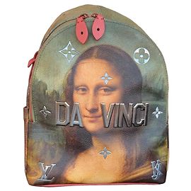 Louis Vuitton x Jeff Koons Masters Collection Mona Lisa Backpack Brown Other Green