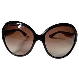 Óculos de sol oversize Balenciaga Paris Marrom Preto
