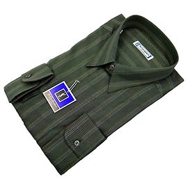 Yves Saint Laurent Camicia Vintage a Righe Multicolore Verde Foresta Taglia 41/16 Verde
