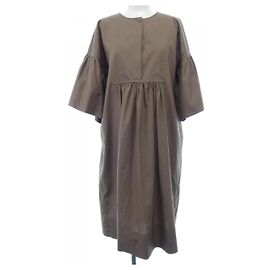 Hermès Robe courte bohème Hermes Robe en gaze mosaïque Marron