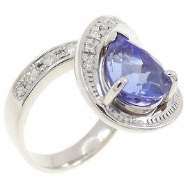 Autre Marque Pt900 Tanzanite Diamond Ring Purple