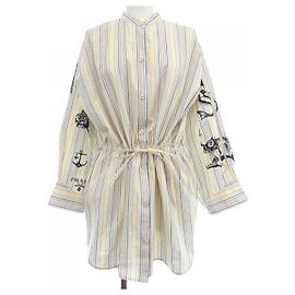 Camicia a righe Prada Beige Altro