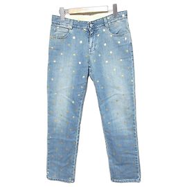 Stella Mc Cartney Stella McCartney Dot Print Denim Pants Blue