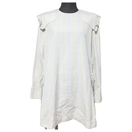 Autre Marque yori Frill Shoulder Check Blouse Beige
