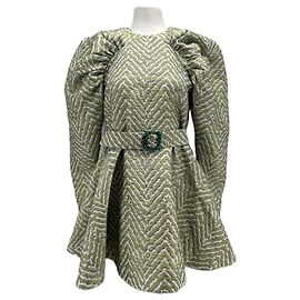 Rotate Jacquard Dress Green Green