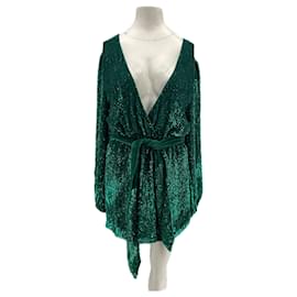 Retrofête Mini robe à sequins vertes Vert