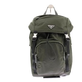 Prada Sac à dos en Re-Nylon kaki Kaki