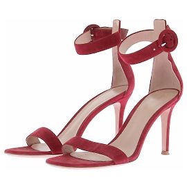 Gianvito Rossi Rote Wildledersandalen Rot