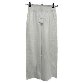Autre Marque Pantaloni in cotone bianco Levate Bianco