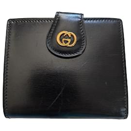 Gucci Interlocking G Black Leather Wallet Black