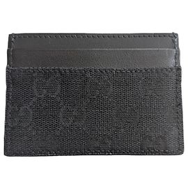 Tarjetero Gucci GG Supreme Canvas negro Negro
